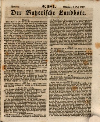 Der Bayerische Landbote Sonntag 8. Oktober 1837