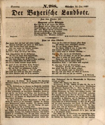 Der Bayerische Landbote Sonntag 15. Oktober 1837