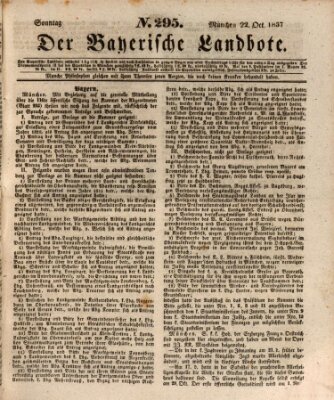 Der Bayerische Landbote Sonntag 22. Oktober 1837