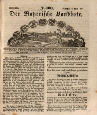 Der Bayerische Landbote Donnerstag 2. November 1837