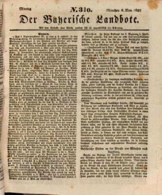 Der Bayerische Landbote Montag 6. November 1837