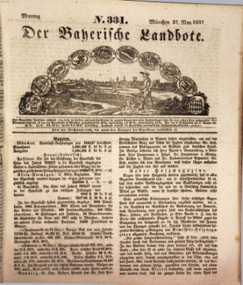 Der Bayerische Landbote Montag 27. November 1837