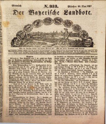 Der Bayerische Landbote Mittwoch 29. November 1837