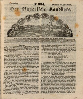 Der Bayerische Landbote Donnerstag 30. November 1837