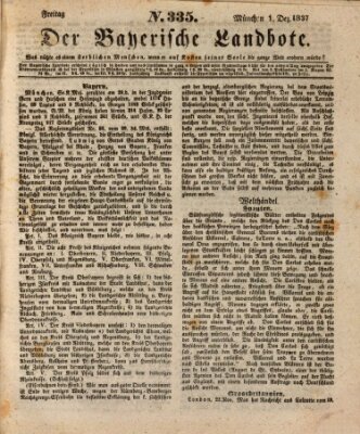 Der Bayerische Landbote Freitag 1. Dezember 1837