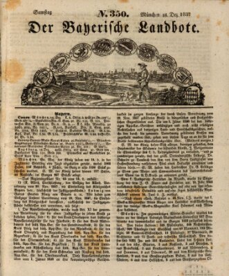 Der Bayerische Landbote Samstag 16. Dezember 1837