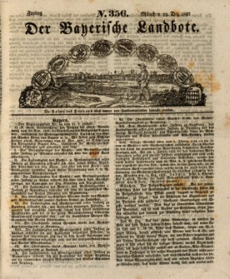 Der Bayerische Landbote Freitag 22. Dezember 1837