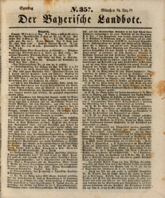 Der Bayerische Landbote Samstag 23. Dezember 1837