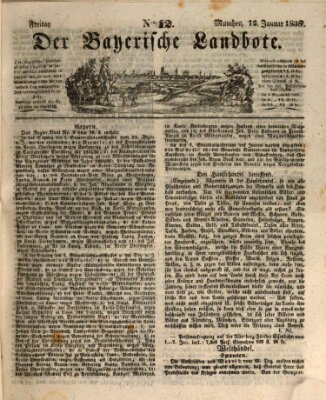 Der Bayerische Landbote Freitag 12. Januar 1838