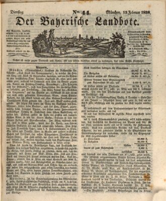 Der Bayerische Landbote Dienstag 13. Februar 1838