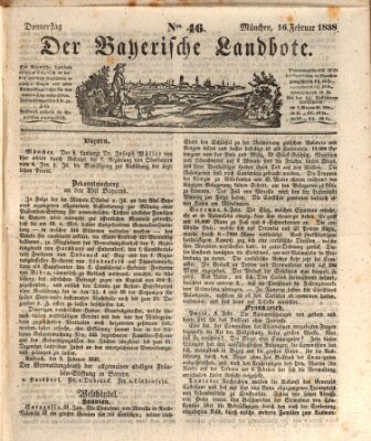 Der Bayerische Landbote Freitag 16. Februar 1838