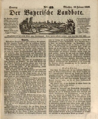 Der Bayerische Landbote Sonntag 18. Februar 1838