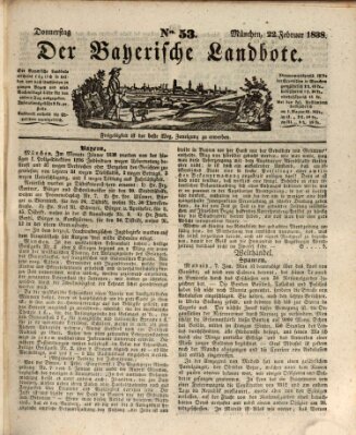 Der Bayerische Landbote Donnerstag 22. Februar 1838