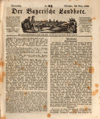 Der Bayerische Landbote Donnerstag 22. März 1838