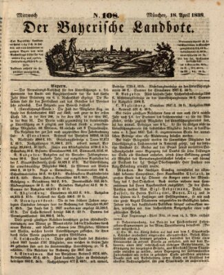 Der Bayerische Landbote Mittwoch 18. April 1838