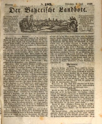 Der Bayerische Landbote Montag 2. Juli 1838