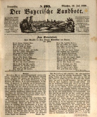 Der Bayerische Landbote Donnerstag 12. Juli 1838