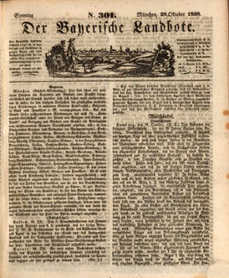 Der Bayerische Landbote Sonntag 28. Oktober 1838