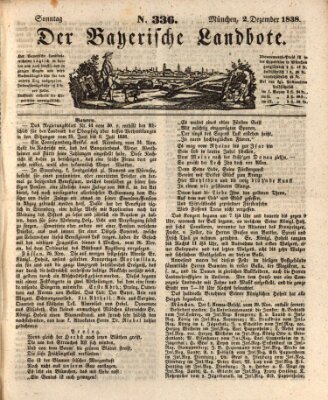 Der Bayerische Landbote Sonntag 2. Dezember 1838