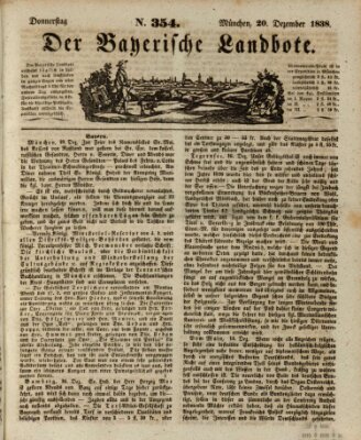 Der Bayerische Landbote Donnerstag 20. Dezember 1838