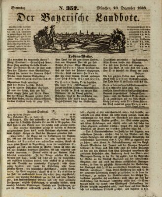 Der Bayerische Landbote Sonntag 23. Dezember 1838