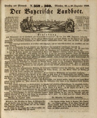 Der Bayerische Landbote Dienstag 25. Dezember 1838