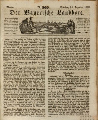 Der Bayerische Landbote Montag 31. Dezember 1838