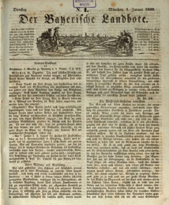 Der Bayerische Landbote Dienstag 1. Januar 1839