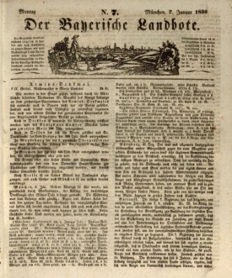 Der Bayerische Landbote Montag 7. Januar 1839