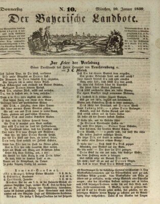 Der Bayerische Landbote Donnerstag 10. Januar 1839