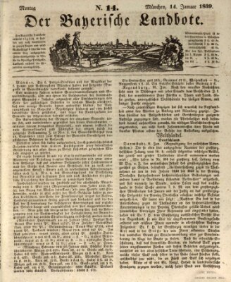 Der Bayerische Landbote Montag 14. Januar 1839