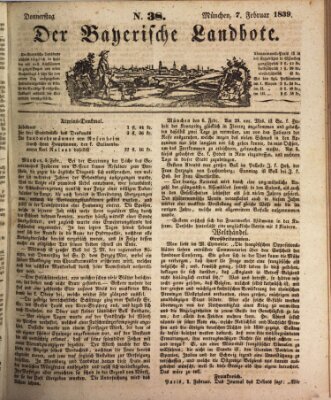 Der Bayerische Landbote Donnerstag 7. Februar 1839