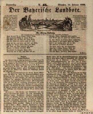 Der Bayerische Landbote Donnerstag 14. Februar 1839