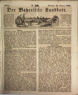 Der Bayerische Landbote Freitag 22. Februar 1839