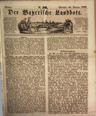 Der Bayerische Landbote Montag 25. Februar 1839