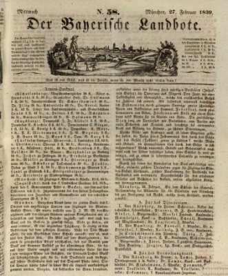 Der Bayerische Landbote Mittwoch 27. Februar 1839