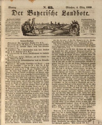 Der Bayerische Landbote Montag 4. März 1839