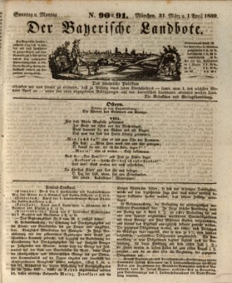 Der Bayerische Landbote Sonntag 31. März 1839