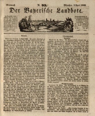 Der Bayerische Landbote Mittwoch 3. April 1839