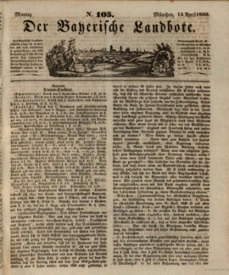 Der Bayerische Landbote Montag 15. April 1839