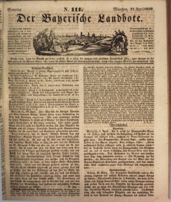 Der Bayerische Landbote Sonntag 21. April 1839