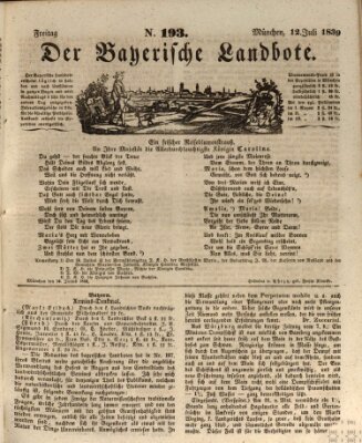 Der Bayerische Landbote Freitag 12. Juli 1839