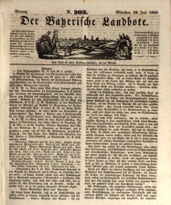 Der Bayerische Landbote Montag 22. Juli 1839