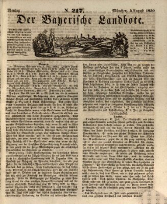 Der Bayerische Landbote Montag 5. August 1839