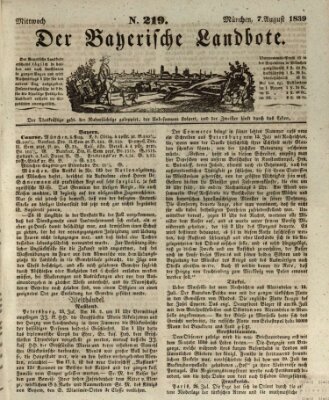 Der Bayerische Landbote Mittwoch 7. August 1839