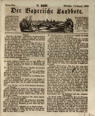 Der Bayerische Landbote Donnerstag 15. August 1839