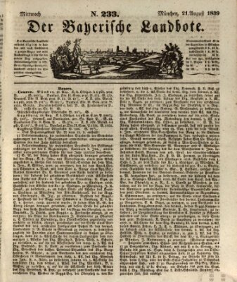 Der Bayerische Landbote Mittwoch 21. August 1839