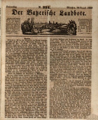 Der Bayerische Landbote Donnerstag 22. August 1839