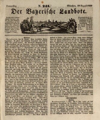 Der Bayerische Landbote Donnerstag 29. August 1839