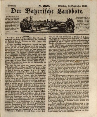 Der Bayerische Landbote Sonntag 15. September 1839